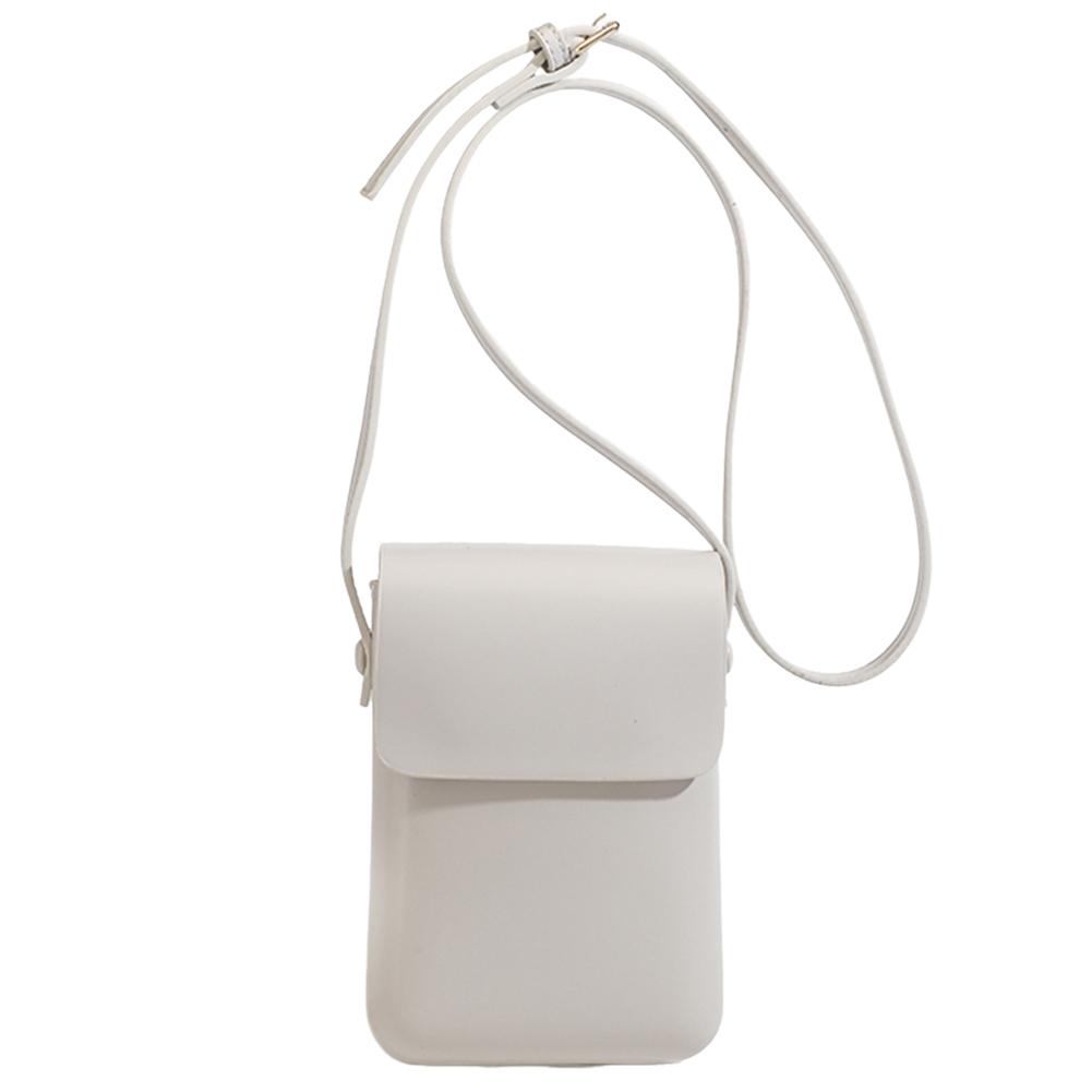 Women Cell Phone Purse PU Leather Simple Crossbody Bag Adjustable Strap Solid Color Female Outdoor Dating Bag
