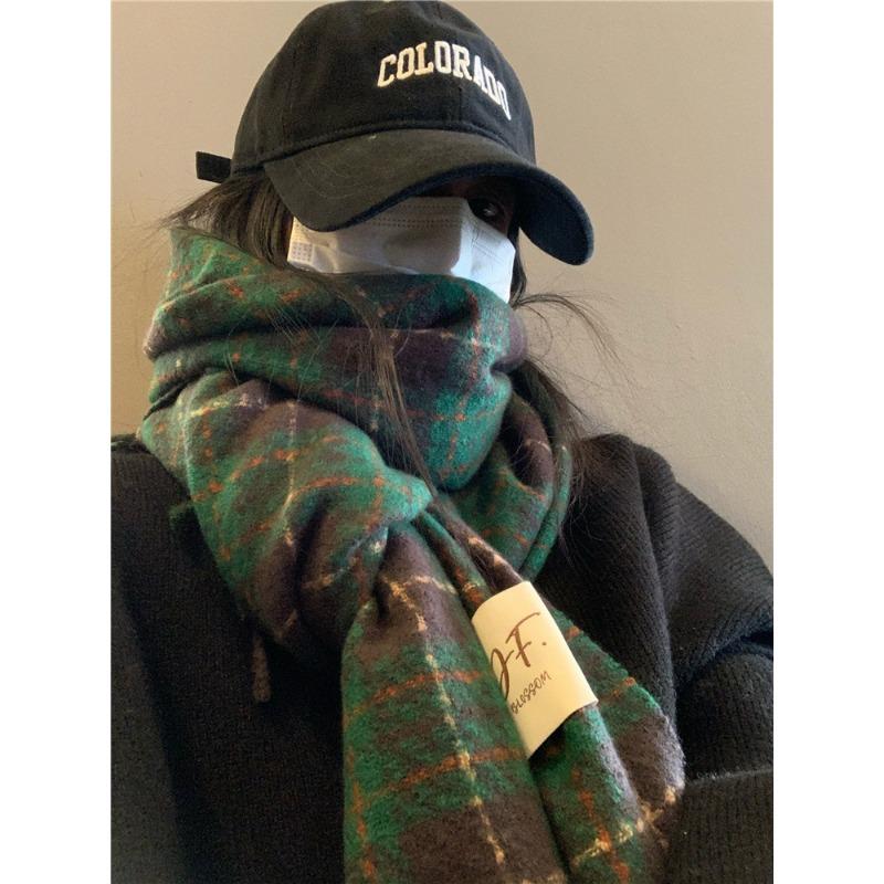 Autumn and winter atmosphere imitation cashmere scarf women's warm retro student long shawl cold scarf men
