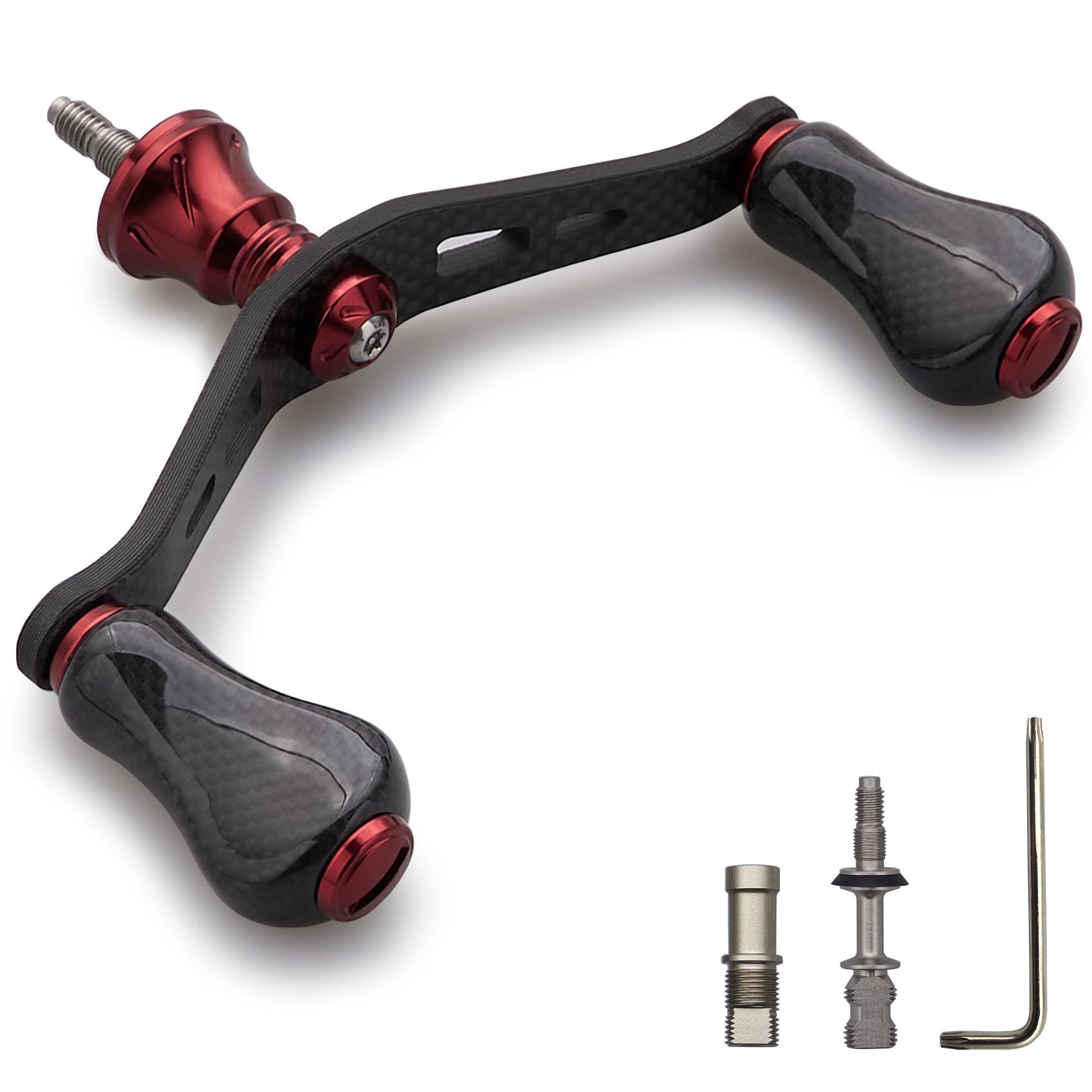 

Рукоятка катушки HEIGHTEN 90 мм с карбоновой ручкой 20 мм Shimano Daiwa Универсальная карбоновая рукоятка для спиннинговых катушек Ручка серии Gourd Wine 1.5K (20мм - Красный)