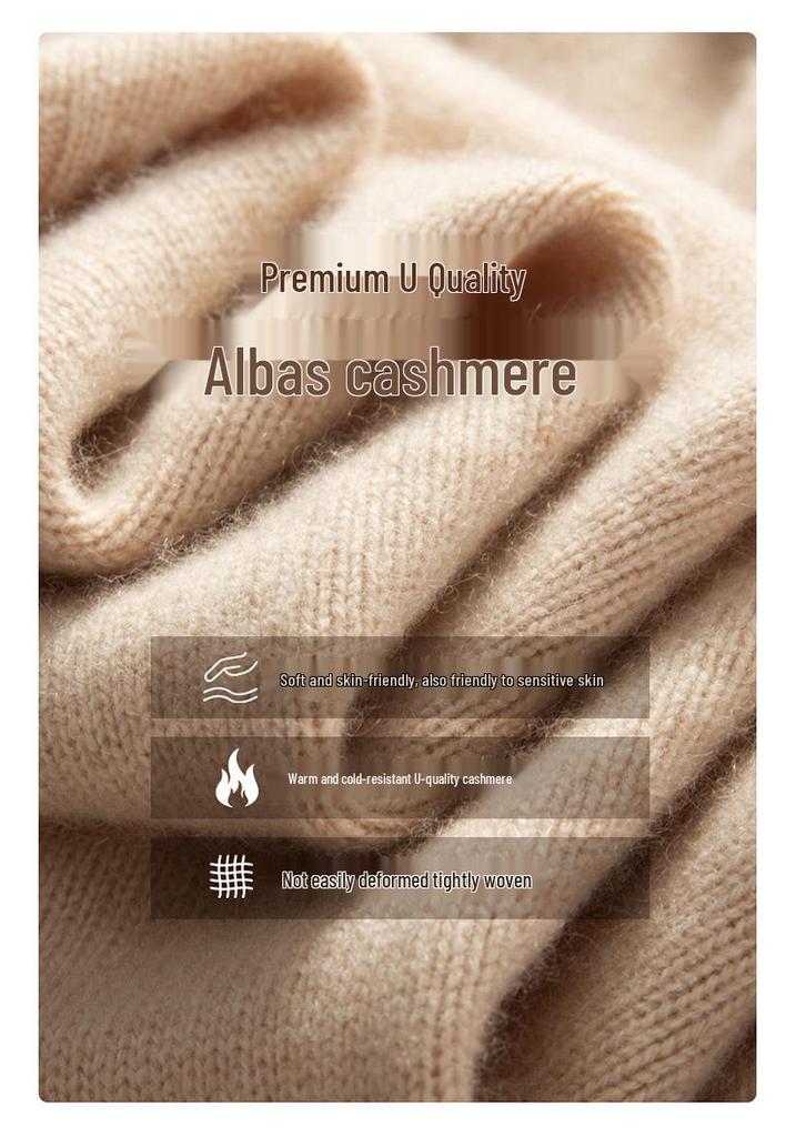 Women's Minimalist V-Neck Cashmere Cardigan - Buttoned, Thick, Wool Sweater Coat