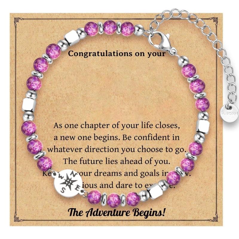 Stainless Steel Beaded Bracelet for Graduation Season Stylish and Practical Wristband Perfect Gift for Any Occasion