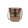 Summer rainbow strip woven bag women's versatile contrasting color mini mobile phone bag can be one shoulder can be messaged small square bag