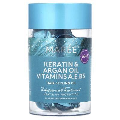 Haarstylingöl, Kaktusfeigenöl und Arganöl, Vitamin A, E, B5, Für Alle Haartypen, Floral, Leave-in Serum Kapseln 30