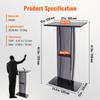 Acrylic Podium, 47" Tall, Acrylic Podium Stand with Wide Reading Surface & Storage Shelf, Floor-standing Clear Pulpits Acrylic for Church Office