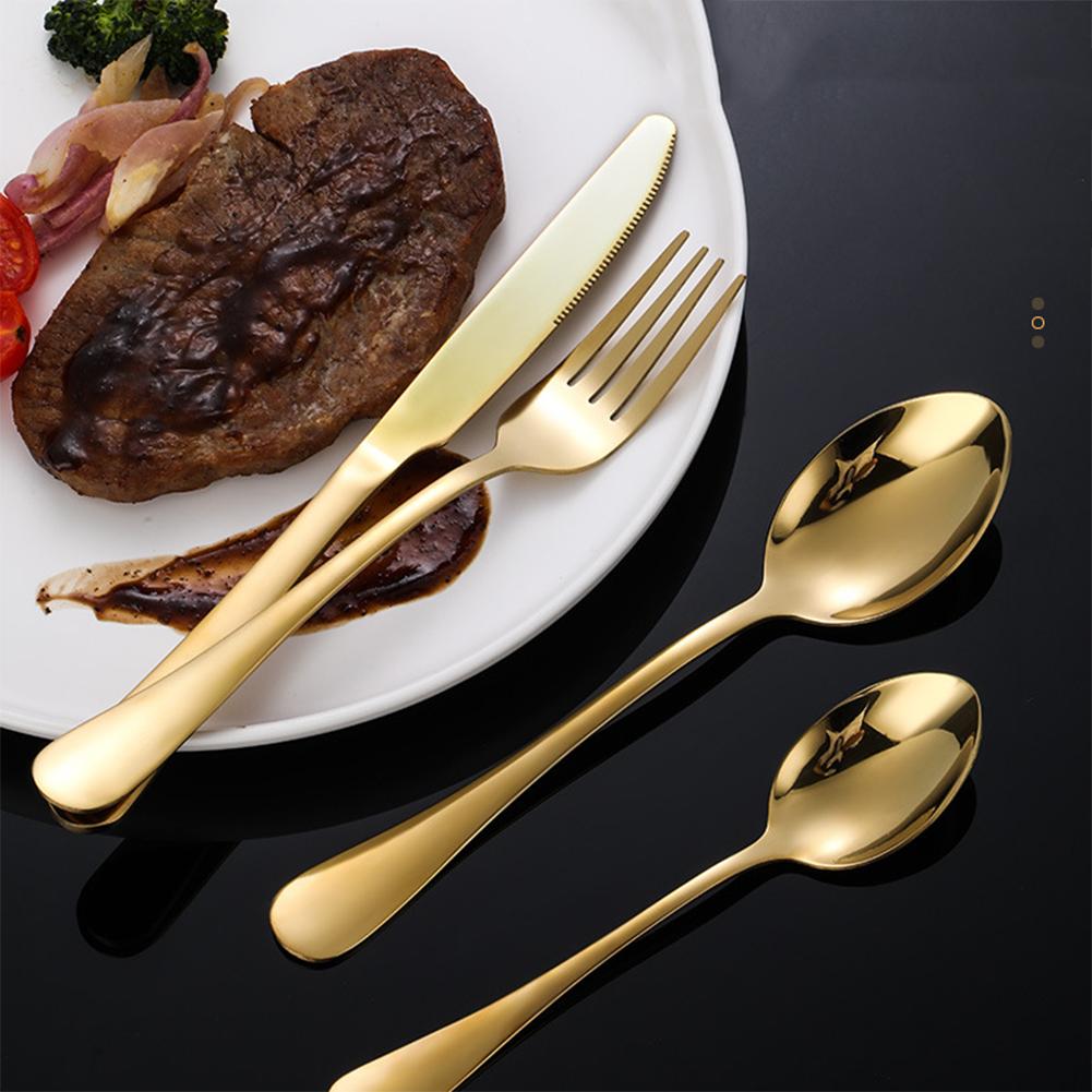 20pcs Cutlery Set Mirror Finish Smooth Edge Stainless Steel Set Include Fork Spoon Kitchen Supplies