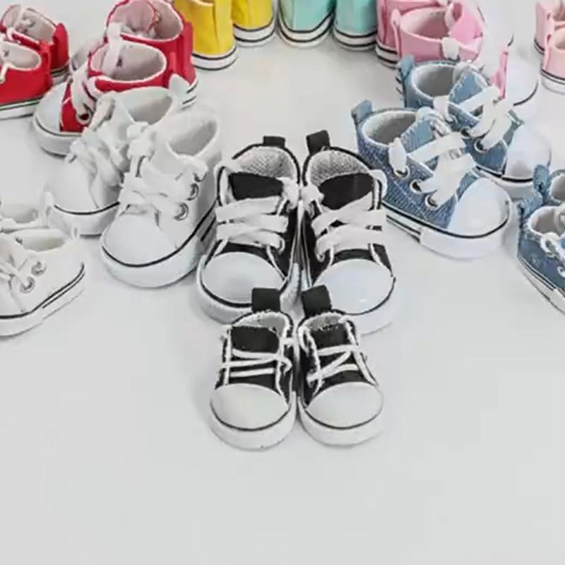 1Pc Cotton Doll Shoes Simple Sports Canvas Shoes Doll Shoes Labubu Accessories