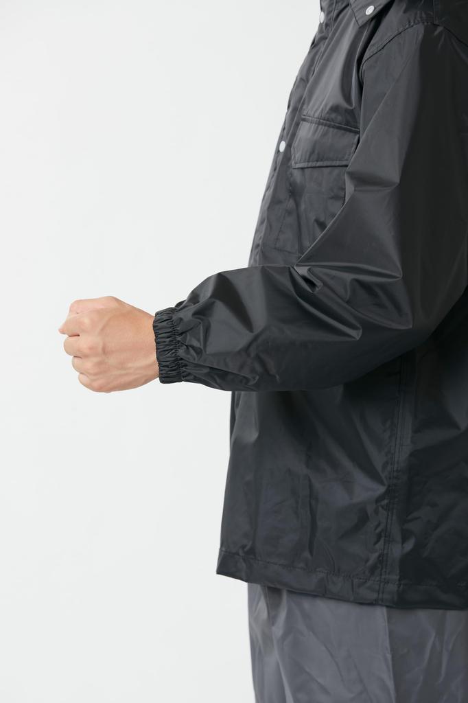 Rainwear Top and Bottom Fully Lining Defend LL [Winter Cherry] Set, Waterproof, Mesh, Rainsuit, Men's, Black,