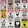 [MyPlate] Vintage Farm Chickens Retro Poster  Metal Sign Plate Tin Sign Wall Crafts Decor For Home Room Plaque Decoration Gift