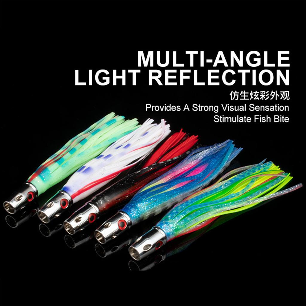 Copper Head Octopuses Squid Skirt Baits Seawater Fishing Lures Octopuses Squid Skirt Trolling Lures Octopuses Baits