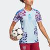 Adidas Logo Pattern Round Neck Short Sleeve T-Shirt Spain National Team Womens Football World Cup Women Tops Shining-Blue HT4314