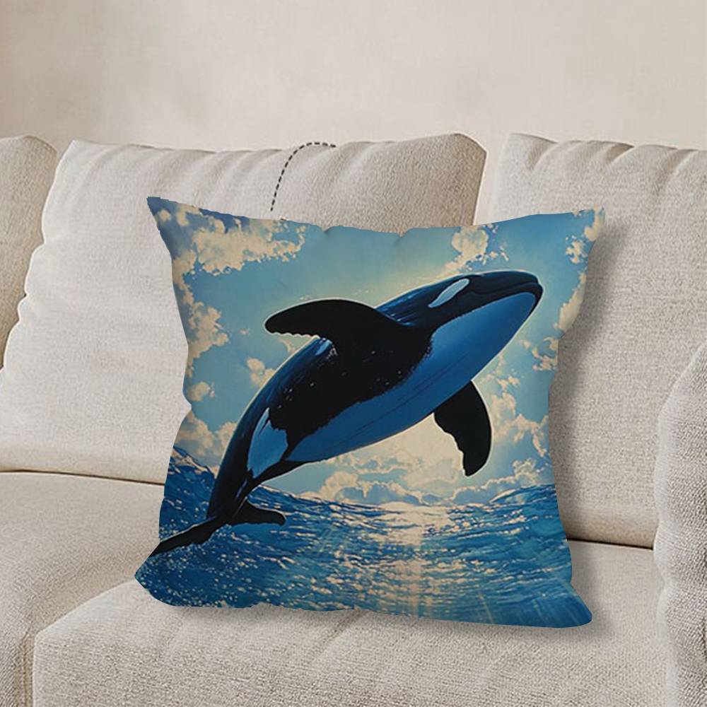 O-Orca Velryba W-Velryby Povlak na polštář Pohovka Obývací pokoj Ložnice Čelo postele Opěrka Polštář Čtvercový polštář Čas na zdřímnutí