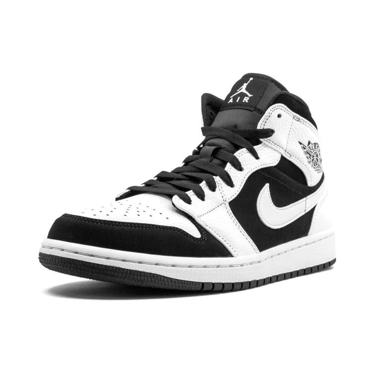 New Jordan 1 Mid 'White Black' 554724-113