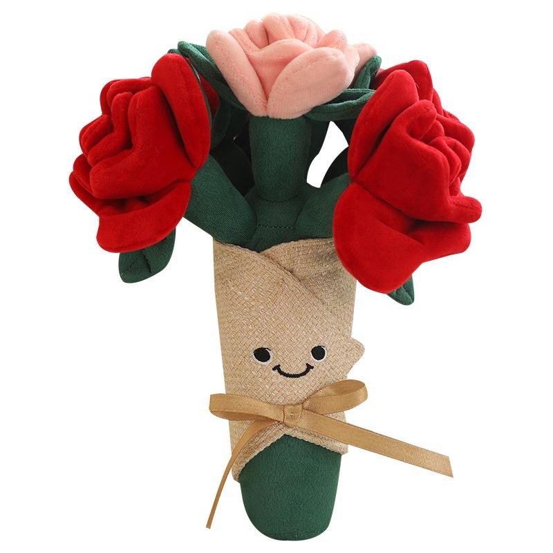 New Style Gift for Object Rose Plush Doll Bouquet Doll Girl Gift Valentine's Day Gift