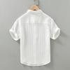 Summer Shirt Men's Short-sleeved Thin Ice Silk Texture Casual Loose Cardigan White Shirt