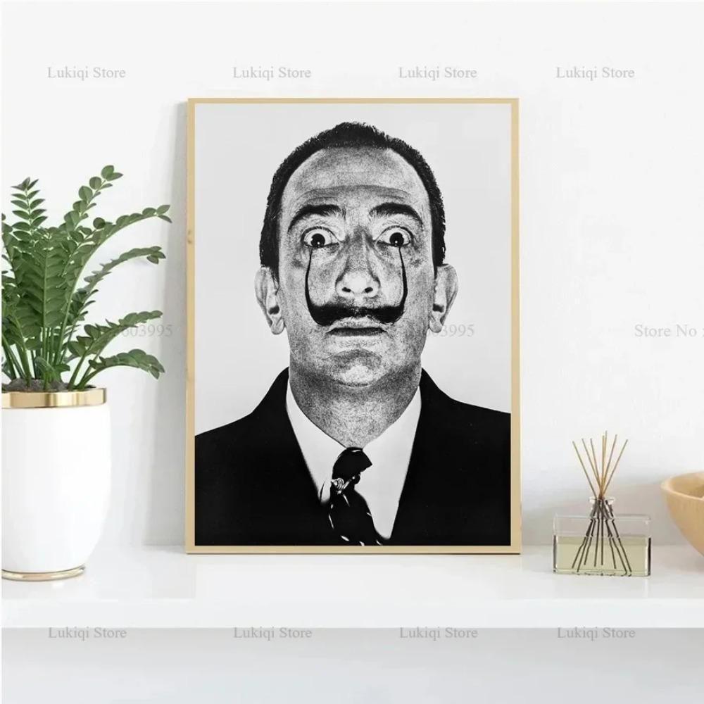 Poster Imprimeuri Portret Alb Negru Salvador Dali Fierbinte Cadouri Artist Pop Pictură pe Pânză Artă de Perete Imagine Living Decor Acasă