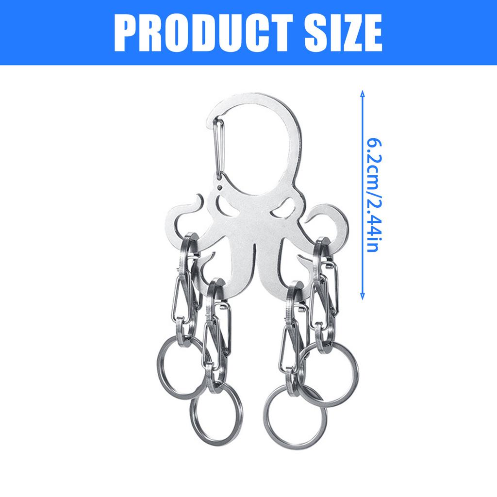 Steel Keychain with Secure Rotating Clip Strong Key Holder Sea Creature Key Accessories for Commuting & Adventures