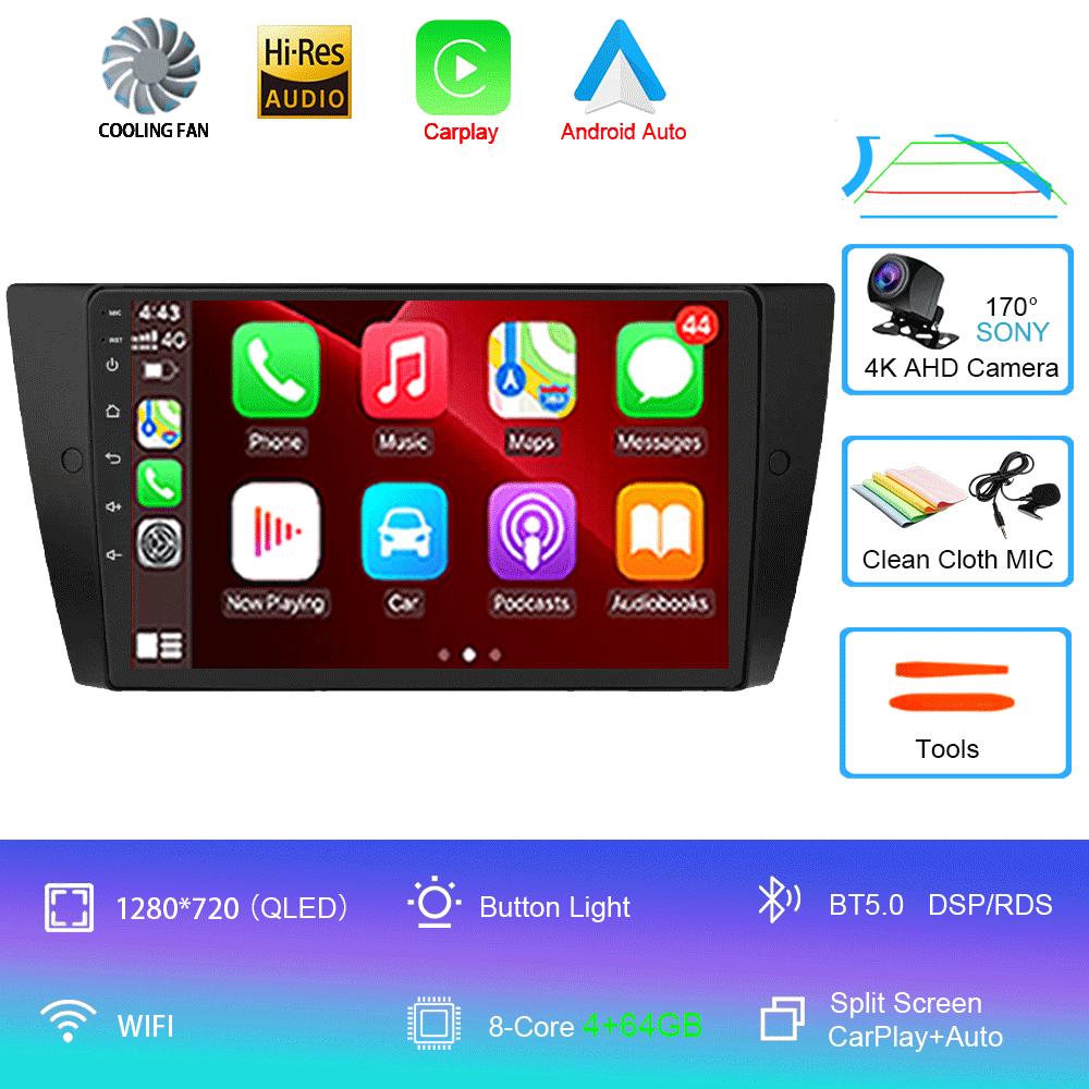 Android14 Carplay Auto For BMW E90 E91 E92 E93 3 Series Multimedia Car Radio Player WIFi+4G No 2din DVD Stereo Head Unit GPS DSP