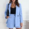 Ladies' Solid Color Suit Collar Jacket, Fashionable Sports And Leisure Suit