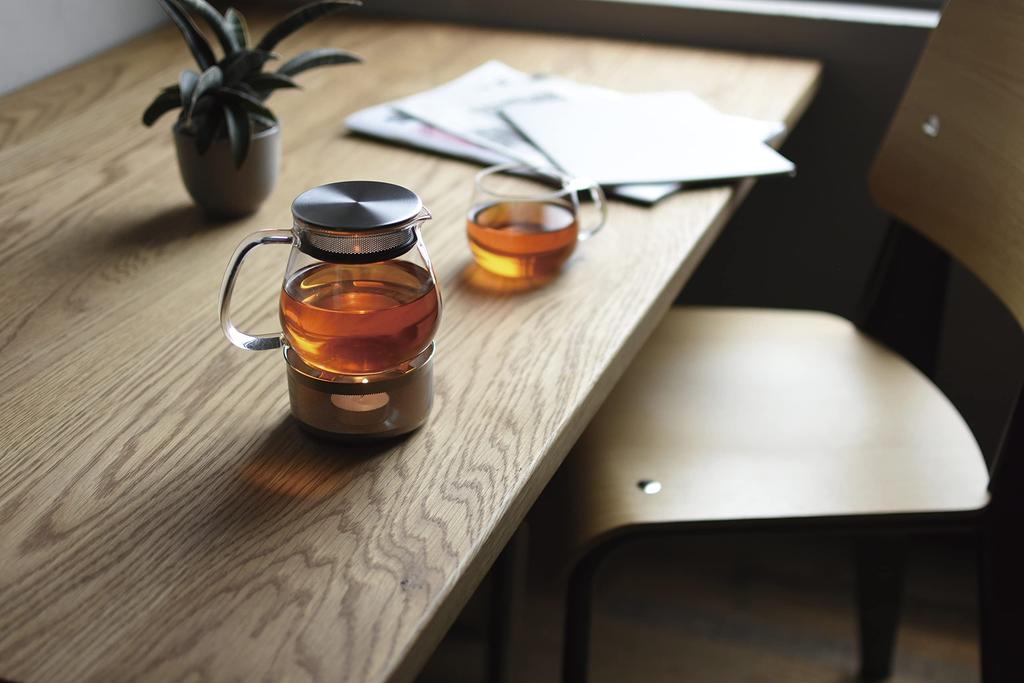 KINTO UNITEA One-Touch Teapot, 460ml, Heat-Resistant Glass, 8335