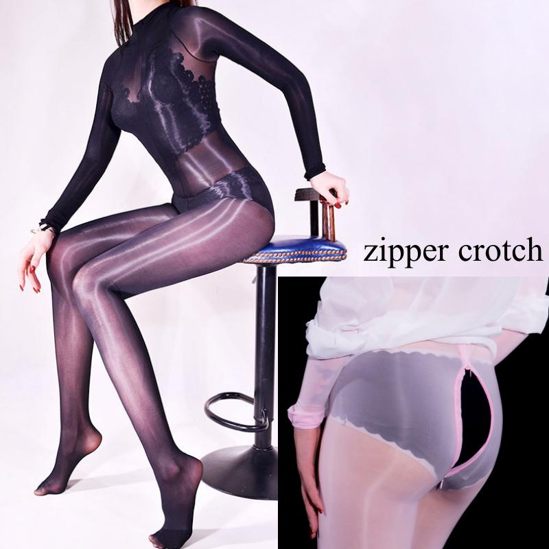 16 Styles Black Sexy Open Crotch Jumpsuit Bodysuit Temptation Glossy Nightwear Clubwear Oil Shiny Transparent Body Stockings