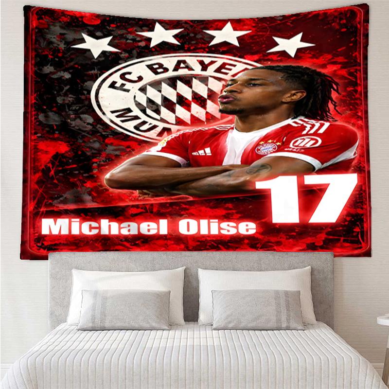 Fc Bayern Munich Star Printed Tapestry, for Bedroom,Livingroom, dormitory, Large Wall Decor, Fabric Decor Fan Birthday Gifts