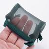 Retro Color Transparent Cosmetic Bag Zipper Toiletry Storage Bag Casual Mesh Makeup Bag  Lady