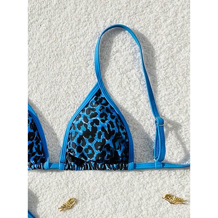 Leopard Print Lace-up Bikini 2025: European & American High-End Women's Beach Swimwear