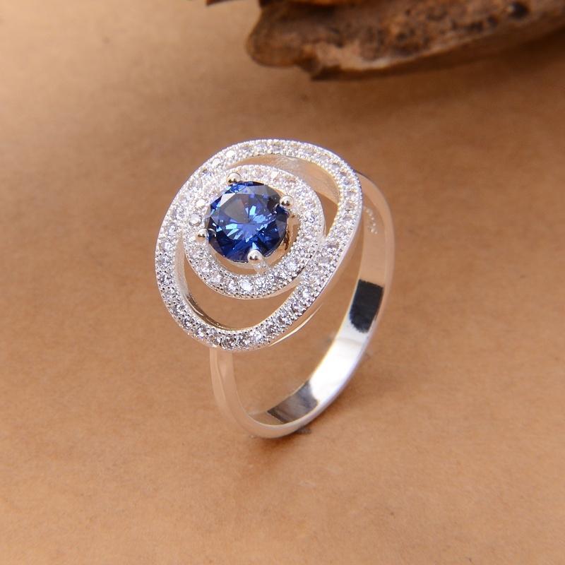 

Изысканное обручальное кольцо, свадебное обручальное кольцо с двойным кругом и инкрустацией стразами, размер 6–10 6 белый