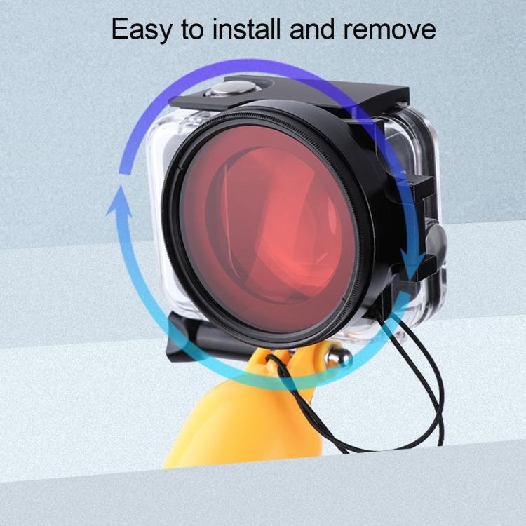 RUIGPRO for GoPro HERO8 Professional 58mm Color Dive Housing Lens Filter + Dive Housing Waterproof Case with Filter Adapter Ring & Lens Cap