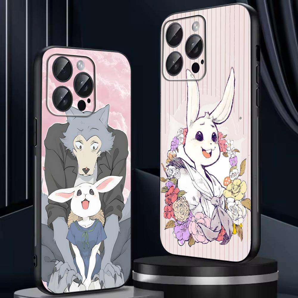 BEASTARS Telefoonhoesje Voor iPhone17 16 16e 15 14 13 12 11 Plus Mini Pro Max Zwart Zacht Schokbestendig Hoesje