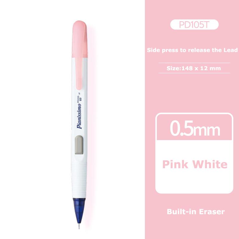 Механический карандаш Pentel Side Techniclick со стирателем, Лимитированная серия PD105T 0,5 мм, Прозрачный корпус, Классический ручка для активного письма, Красивые принадлежности