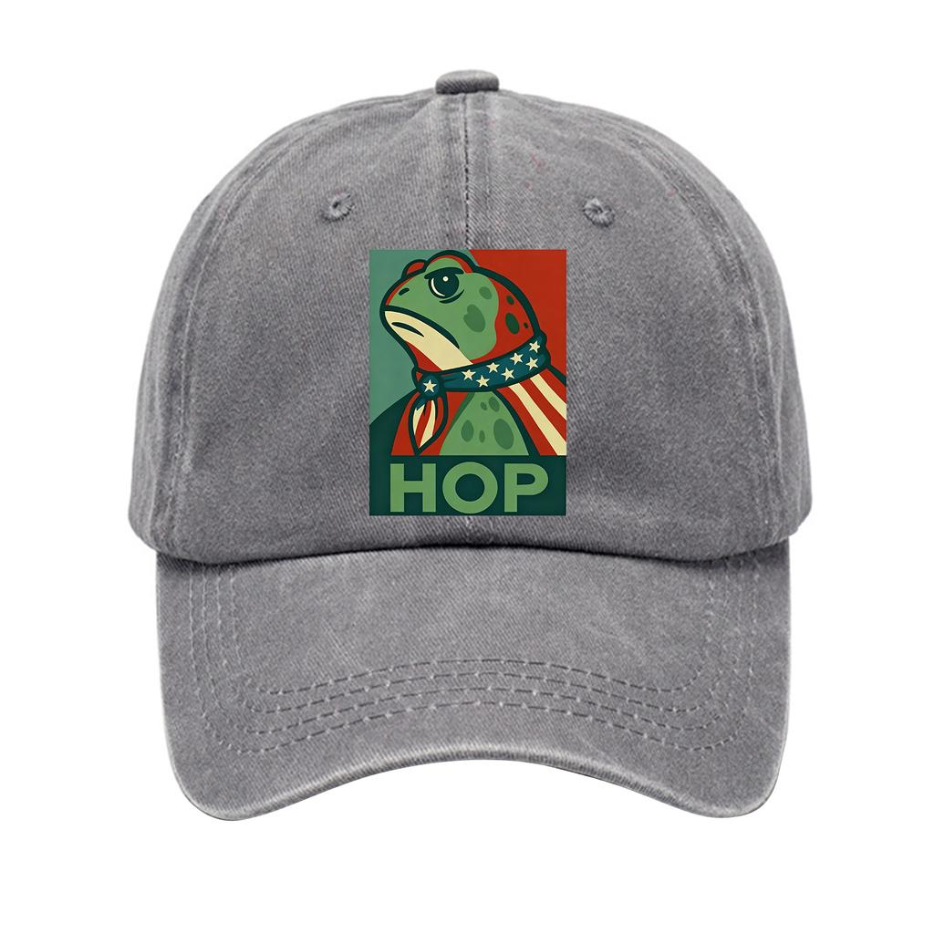 Men's Washed Cotton Baseball Cap With Printed Distressed Soft Top Denim Hat, Vintage Hat