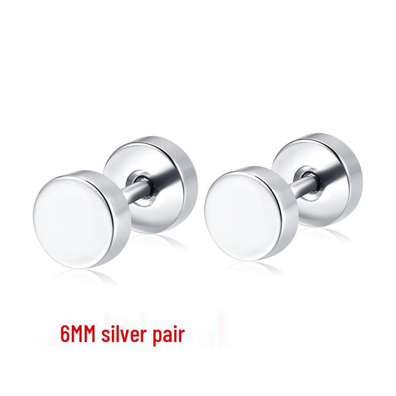 Screw-On Titanium Steel Stud Earrings: Minimalist 2025 Trend for Men & Women, Influencer Style, Black Single Earring