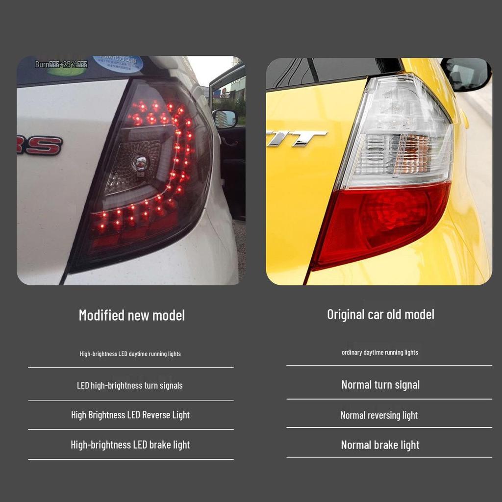 LED Tail Light Assembly for 2008-2013 Honda Fit 2nd Gen: Rear, Daytime Running Lights & Turn Signals