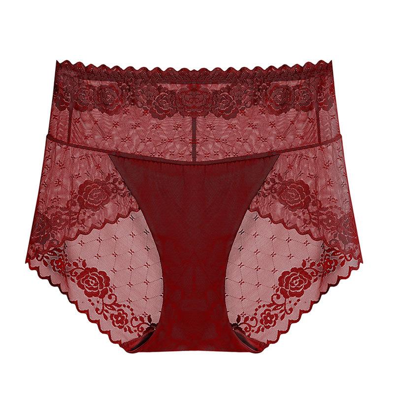 12 Color High Waist Women Panties Sexy Lace Stars Briefs Summer Ultra Thin Mesh Breathable Lingerie Female Seamless Intimates