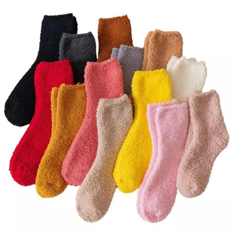 6 Pairs Warme Dicke Socke Frauen Dame Socke Plüsch Flauschigen Gemütliche Winter Fuzzy Bett Boden