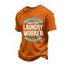 Men's Casual Loose Fit Short Sleeve T-Shirt Labor Day Printed Top Comfortable Cotton Blend Crew Neck Tee