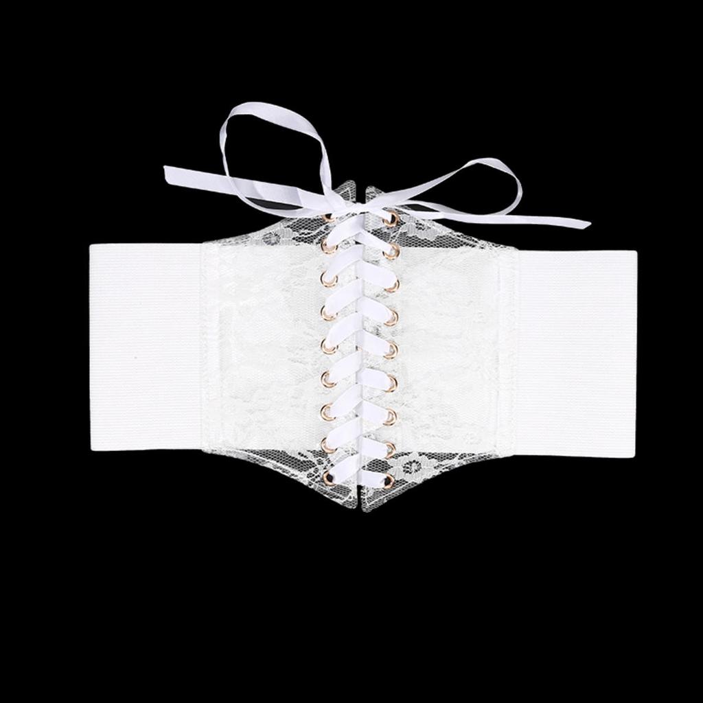 Fashionable Women Waist Corset Flower Embroidery Elastic Waistband Wide Lace Slimming Body Belts Cummerbunds