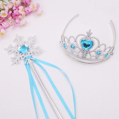 Princess Snowflake Crown and Wand Set for Children's Festival or Birthday
