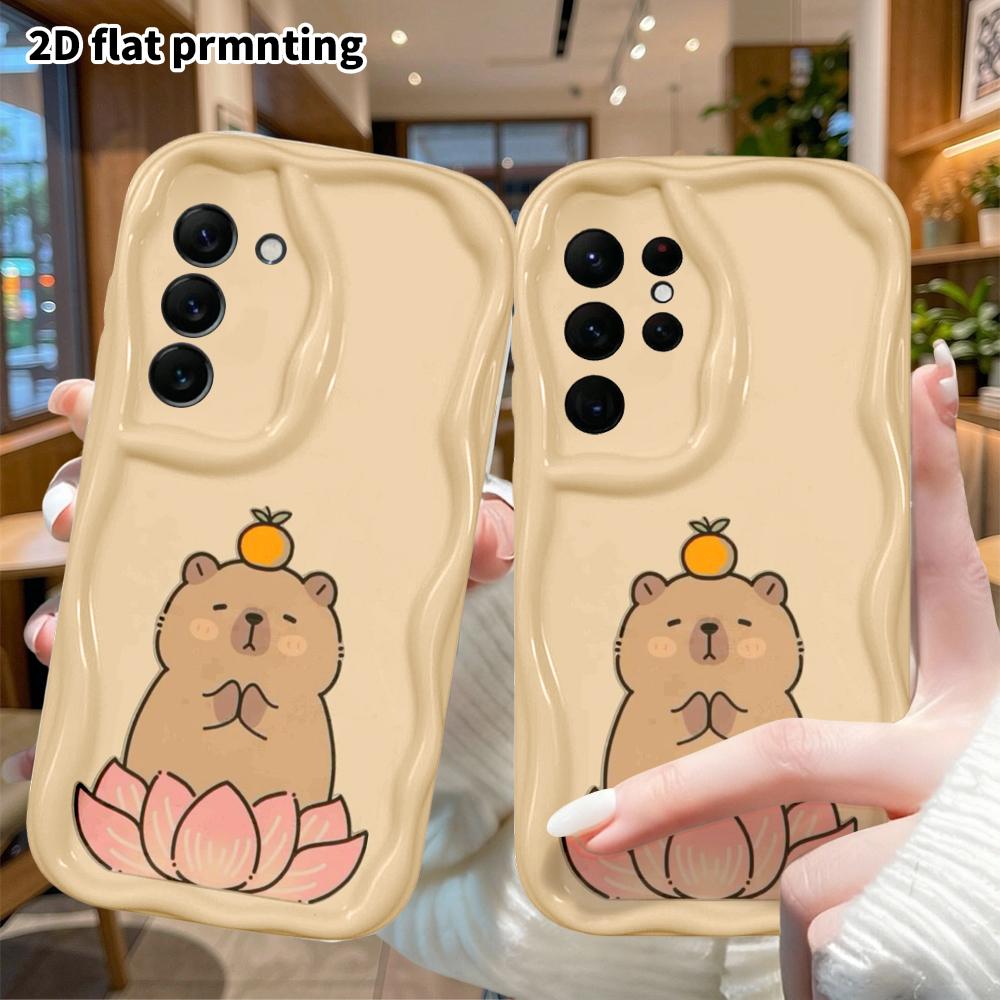 Phone Case: 2D Flat Samsung Galaxy A34 A35 S20 S22 S21 FE Plus Ultra Protective Case, Capybara In Lotus Pose, Christmas and Halloween Holiday Gift