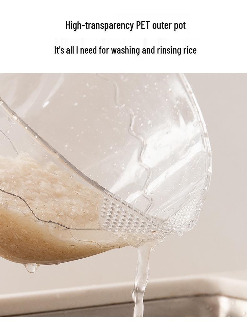 Multifunctional Transparent Drain Basket: Versatile Veggie & Rice Washing Basin with Sieve