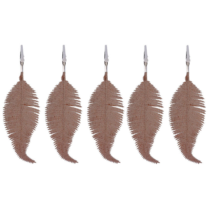 

Glitter Artificial Flowers Feather Leaf Peacock Christmas Ornaments Xmas Tree Decorations For Home New-Year Wedding Party Decor One Size рожевий колір золота