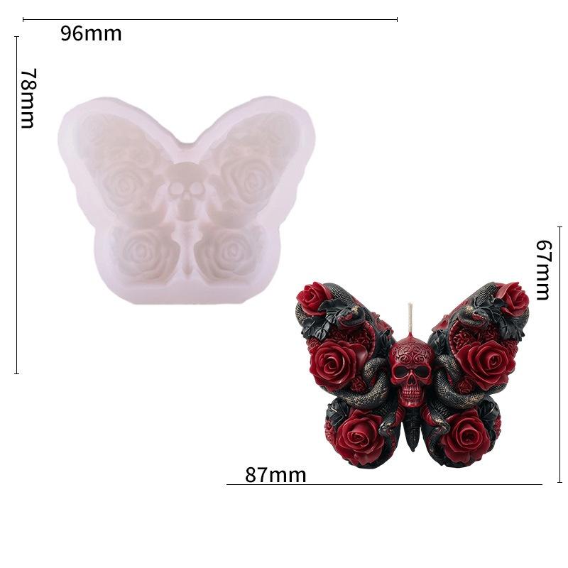 Halloween Silicone Mold Unique Rose Skull Candle Mold Tombstone Candle Mold Reusable For Handmade Gifts Candle Making Diy Crafts