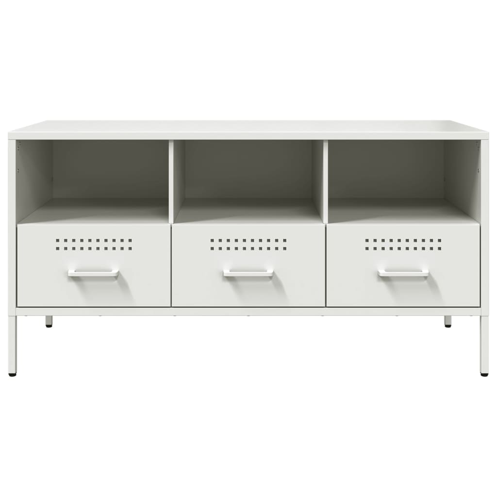 TV Stand White 100.5 x 39 x 50.5 cm Steel
