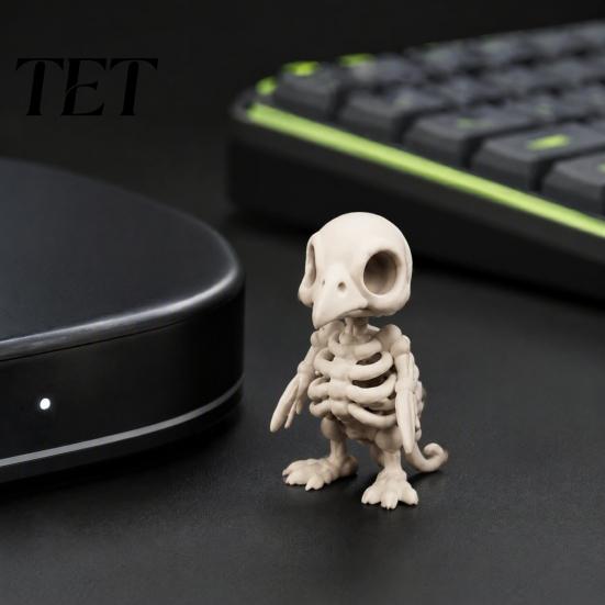 Horror Theme Display Pieces 3D Printed Gothic Vulture Skeleton Figurine,Spooky Bird Skull Statue, Mini Creative Resin Alternative Statues Micro