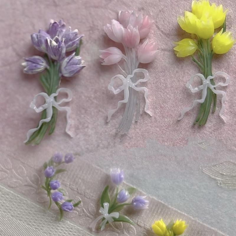 Nail Art Moulds Silicone Template Nail Designing Tool Flower Theme Silicone Handmade Molds for Manicure Creation