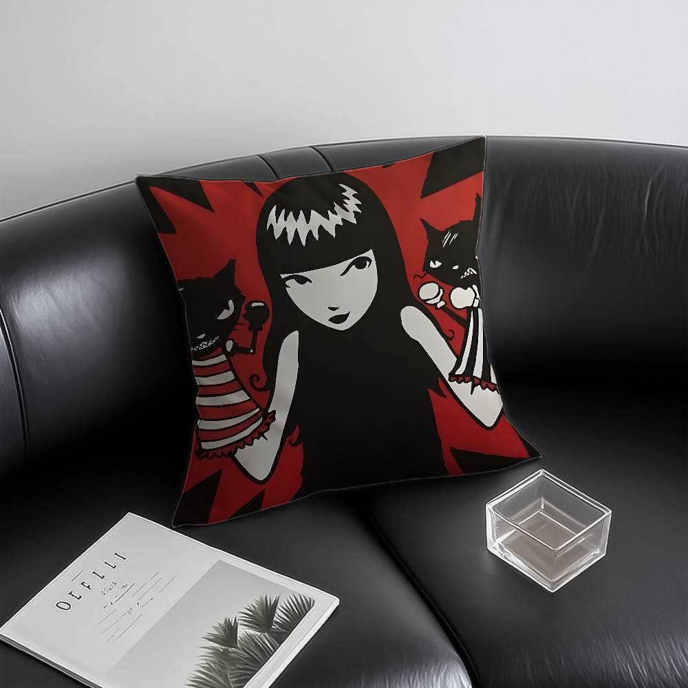 Anime E-Emily The Strange Pillow Case Anti-dustmite Invisible Zipper Sofa Bed