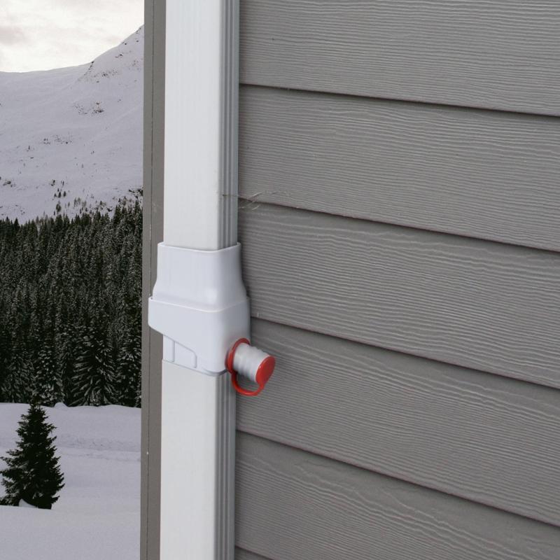 Double Outlet Downspout Splitter For Rain Barrels Connection Fitting Weatherproofed Garden Water Collector