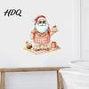 Seasonal Party Supplies Christmas Picnic Santa Claus Wall Sticker Waterproof PVC Plaid Decal Mural Decals with Cake Design Removable Art Decor