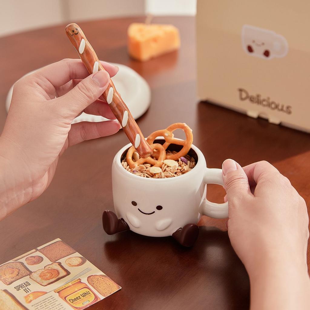 Cute Ceramic Coffee Mug Set for Breakfast – Ins Style Gift for Home & Office Coffee Lovers Gift